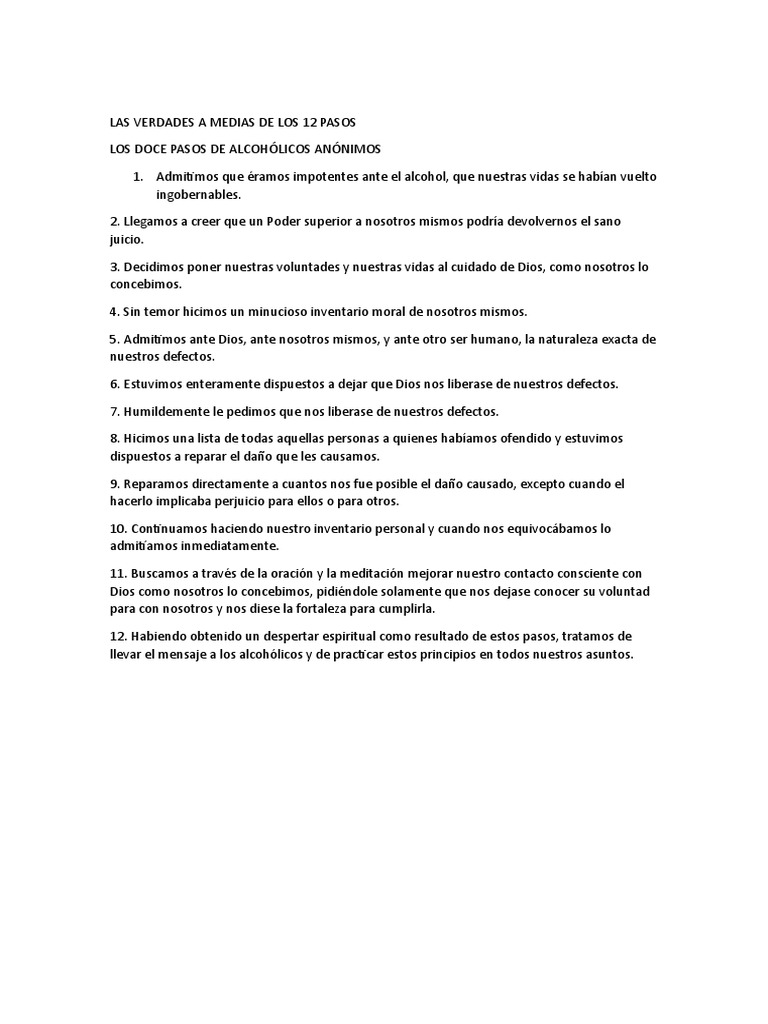 Verdades A Medias De Los 12 Pasos Pdf