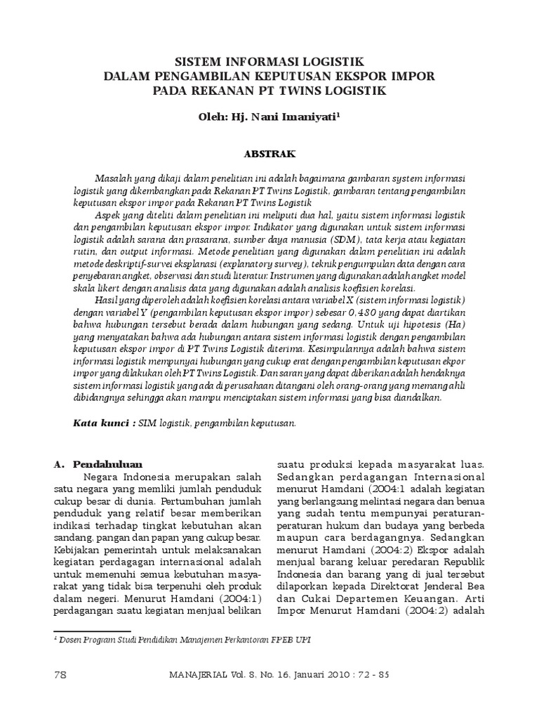 Sistem Informasi Logistik Pdf