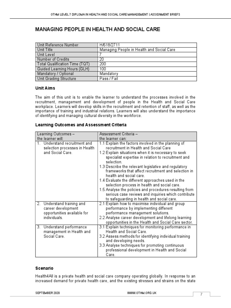 Managing People in Health Care: Unit 7 | PDF | Social Work | Recruitment