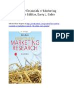 Test Bank For Essentials of Marketing Research 7th Edition Barry J Babin