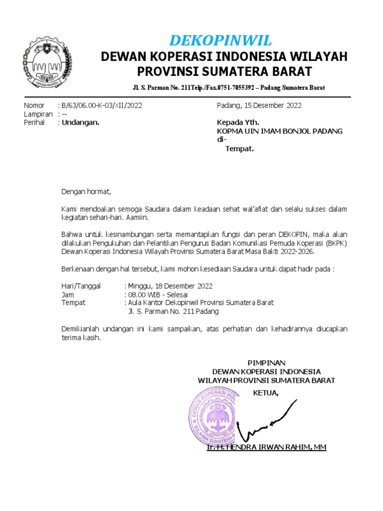 Surat undangan kopma uin ib padang pdf