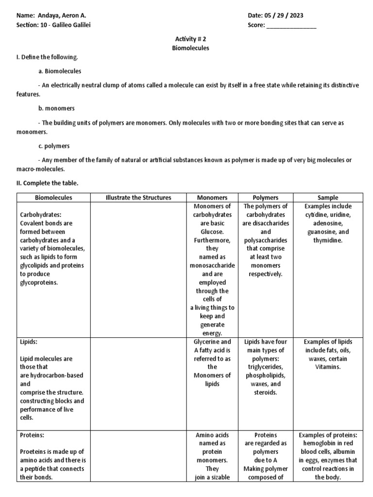 Overview of Biomolecules and Polymers | PDF | Biomolecules | Nucleotides