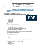 Test Bank For Essentials of Radiographic Physics and Imaging 3rd Edition James Johnston