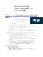 Test Bank for Ethical Legal and Professional Issues in Counseling 5th Edition Theodore p Remley