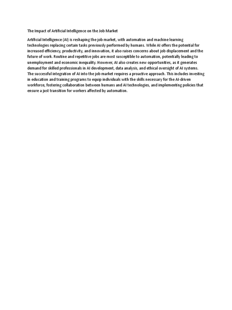 The Impact of Artificial Intelligence | PDF