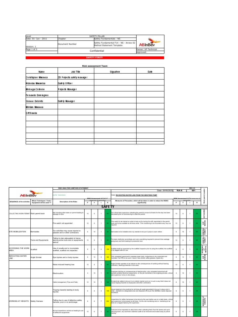Water Line Rerouting Risk Assessment | PDF | Risk | Risk Assessment