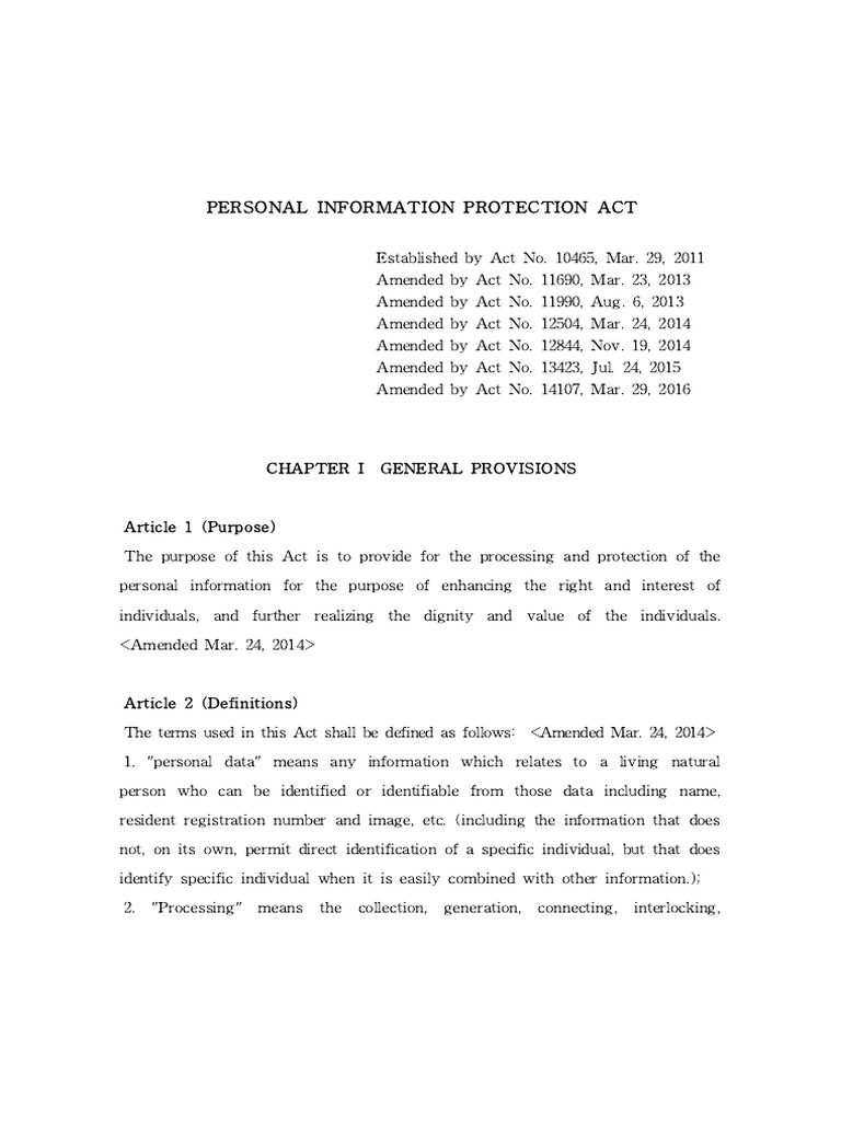 What Is The Privacy And Personal Information Protection Act 1998