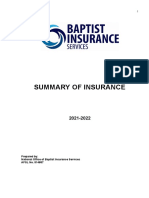 Baptist Insurance Services Summary of Insurances 2021 2022 No Limits 1