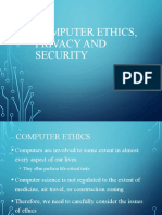 Computer Ethics, Privacy and Security