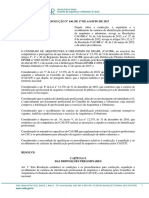 Resolução CAU BR 146 de Agosto de 2017