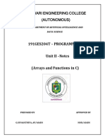 UNIT II Arrays and Strings