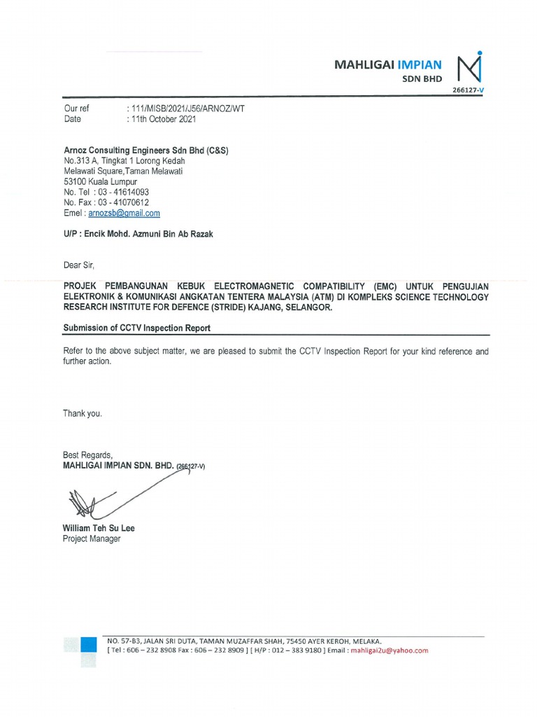 111 MISB CCTV Inspection Report | PDF