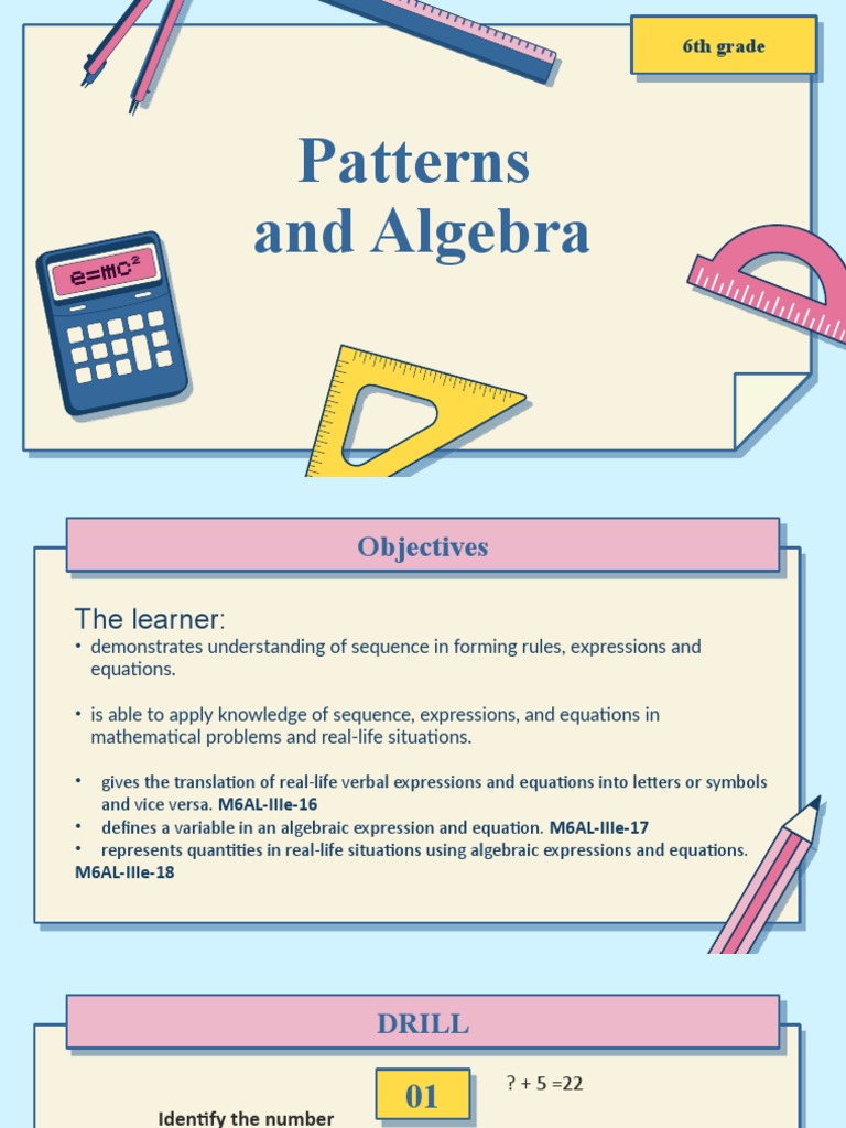 MATH 6 PPT Q3 - Patterns and Algebra Week 6 | PDF