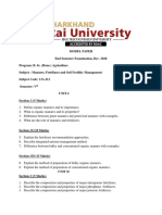 Mannures, Fertilizers and Soil Fertility Management