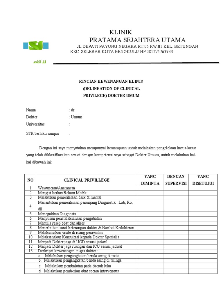 RKK Dokter Umum | PDF