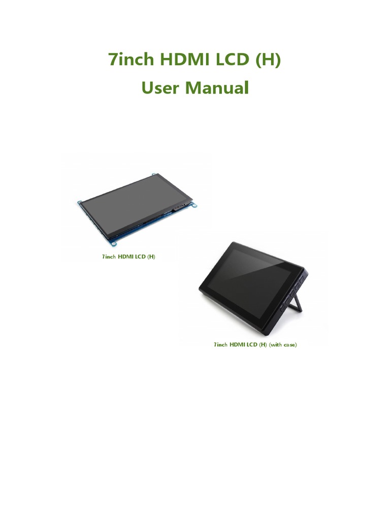 7-Inch HDMI LCD (H) User Manual | PDF | Hdmi | Personal Computers