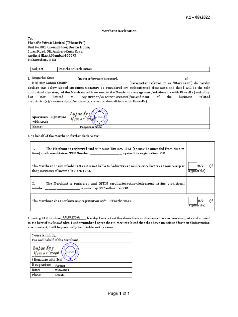 Declaration Form | PDF | Economies | Taxation