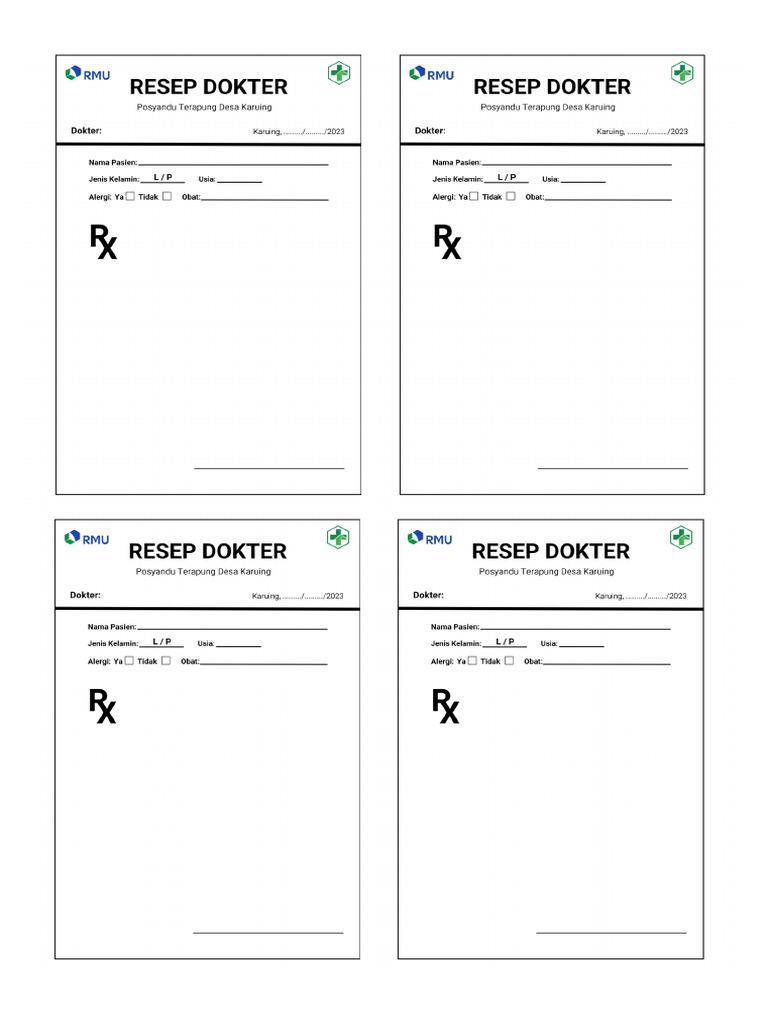 Format Resep Obat Dokter (Print) PDF