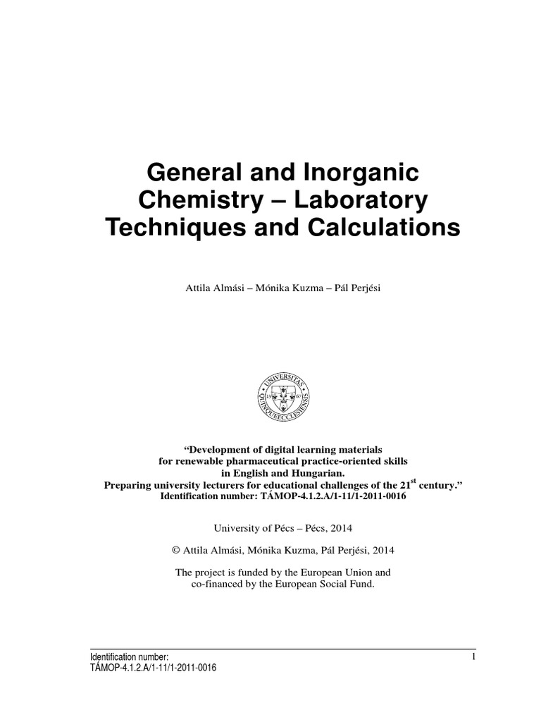 General and Chemistry Laboratory Techniques (