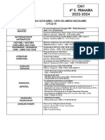 CM1 4º E. Primaria 2023-2024: Liste Des Manuels Scolaires / Lista de Libros Escolares Cycle Iii