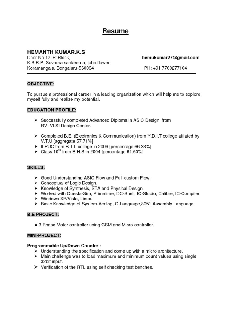 ASIC Design Engineer Resume | PDF | Computers