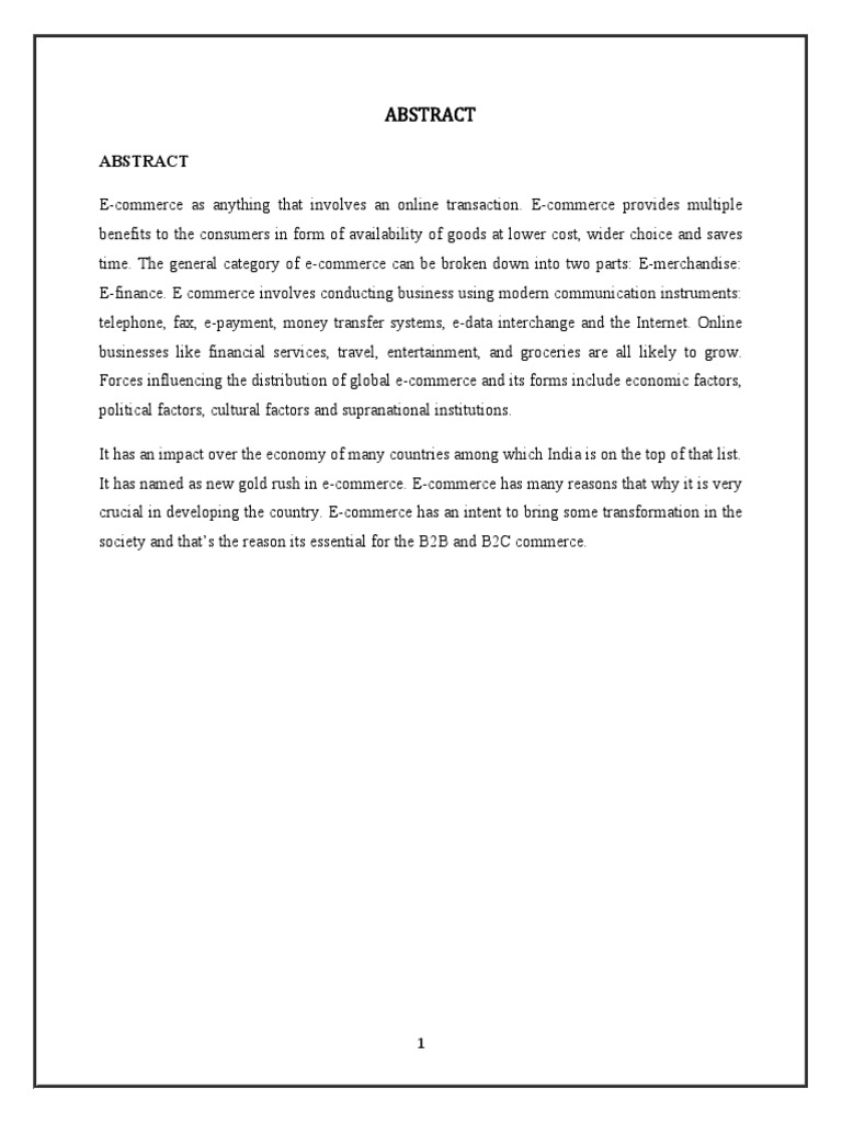 ECommerce Project Report | PDF | Html | E Commerce