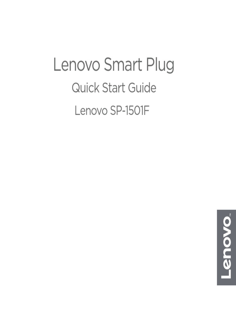 Lenovo Smart Plug Lenovo SP 1501f QSG en FR 201809 PDF