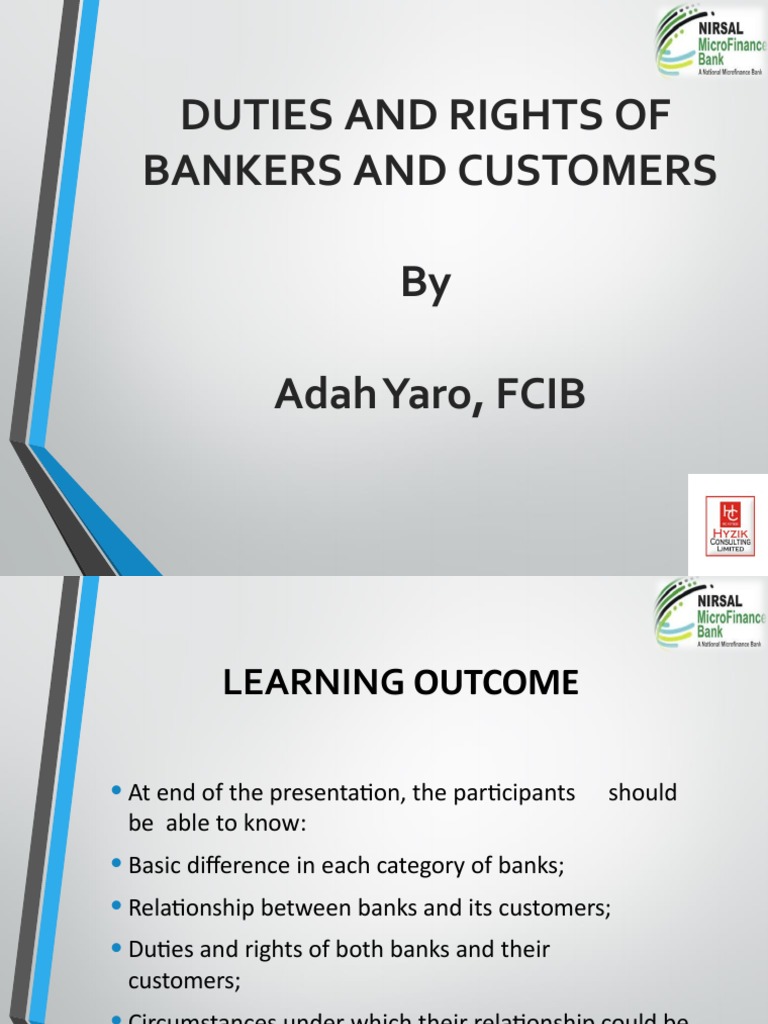 Rights and Duties in Banking Relationships | PDF | Banks | Cheque