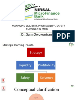 Managing, Liquidity, Profitability, Safety in MFB