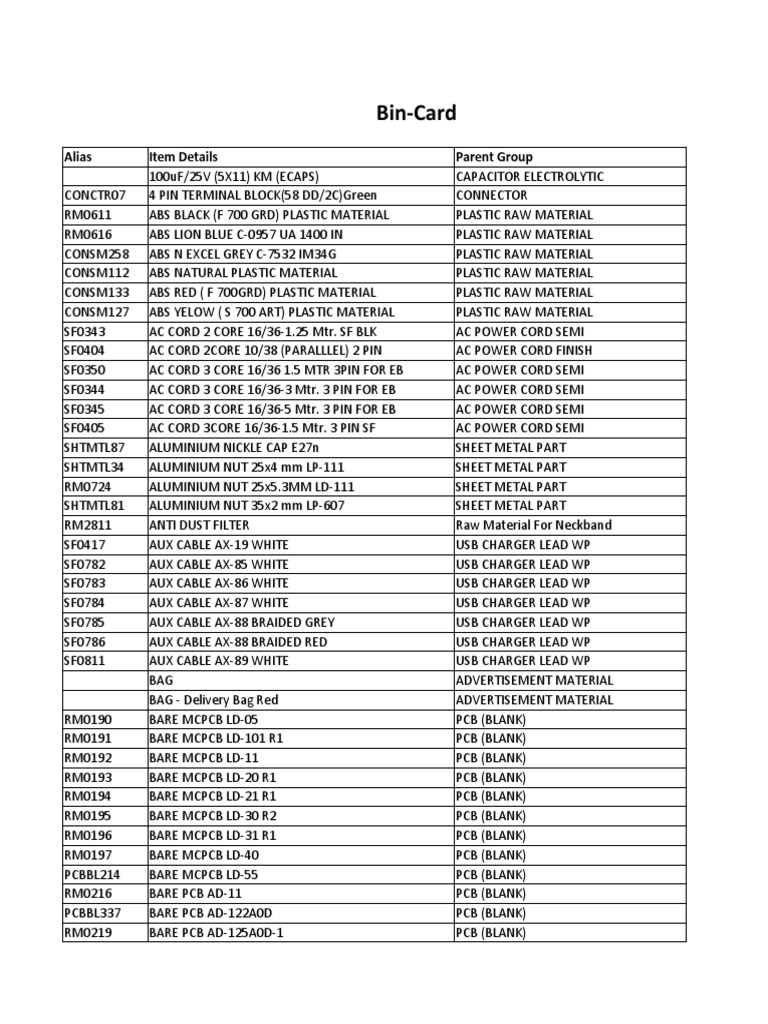 Bin Card Verify PDF Electrical Connector Lithium Ion Battery
