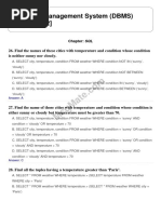 DataBase Management System (DBMS) (Chapter - SQL) Solved MCQs (Set-2)