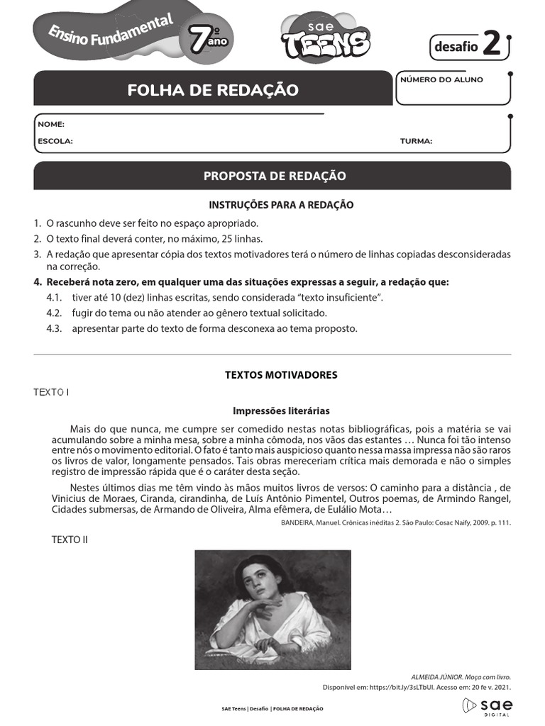 sae-desafio-teens-02-proposta-de-redacao-7o-ano-2023-red (1) | PDF ...
