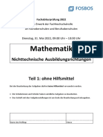 Fachhochschulreife FOS BOS Mathematik 2022 Aufgaben Nichttechnik 3