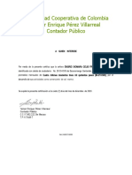 Certificado de Ingreso