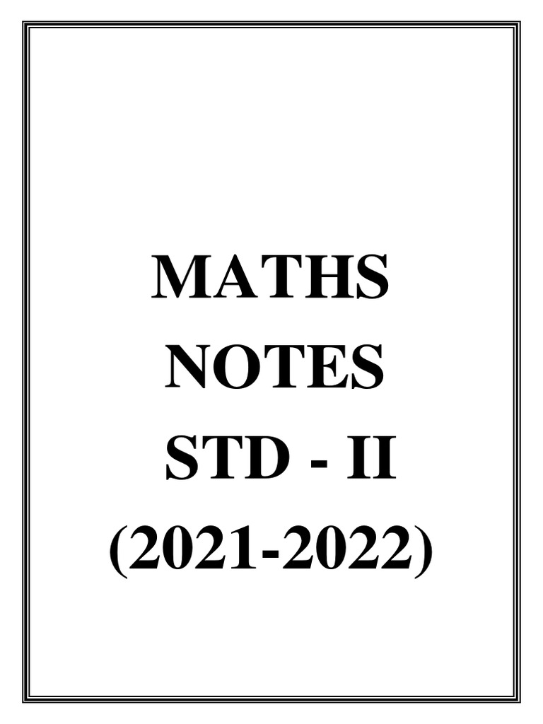 Maths Notes for Standard 2 | PDF | Rectangle | Shape