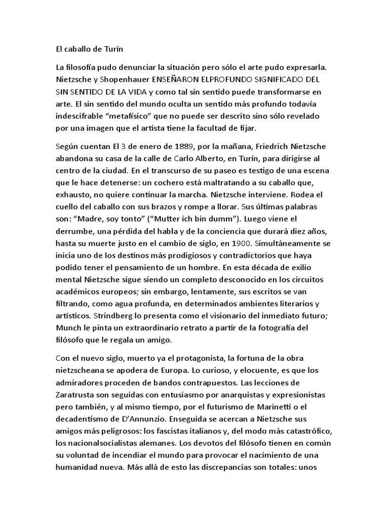 El Caballo de Turín PDF Friedrich Nietzsche
