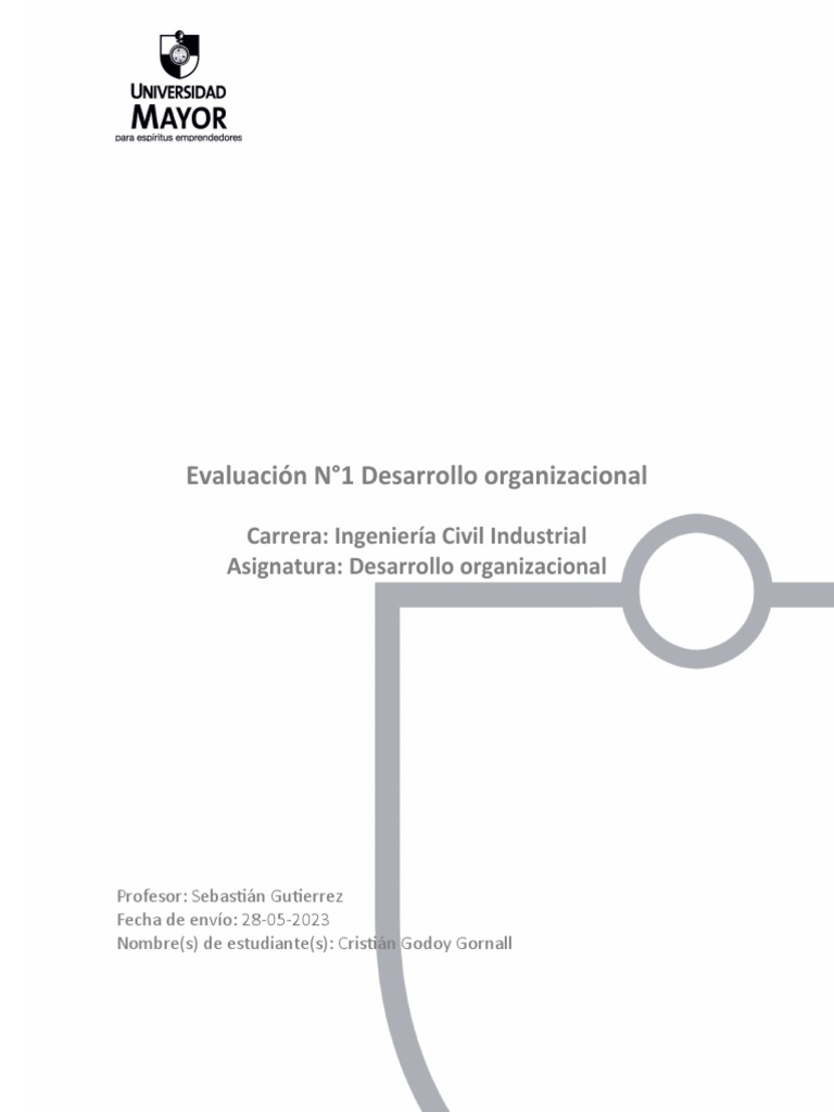 Evaluación N°1 Desarrollo organizacional | PDF