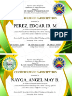 Certificate of Participation