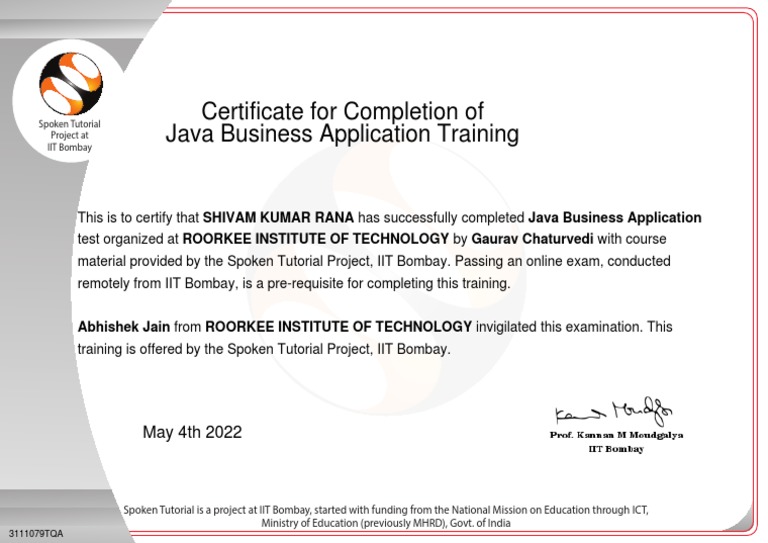 Java Certificate | PDF