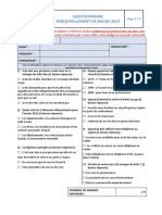 Questionnaire - Attestation Renouvellement Badge 2023