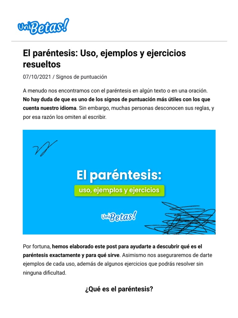 Ejemplos y uso de paréntesis | PDF | Coma | Gramática