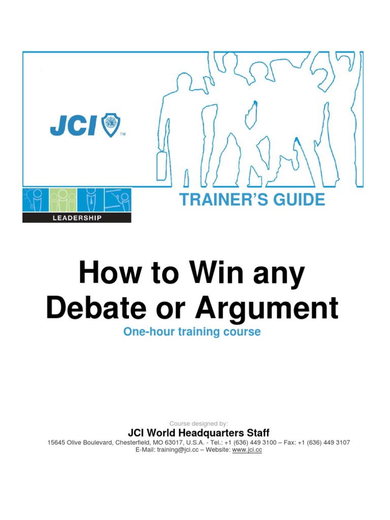 How To Win Any Debate or Argument: Trainer'S Guide | PDF | Argument | Anger