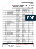 Amended Start List For Section 2