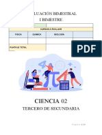 Evaluación Bimestral - Ciencia 2 - Tercero Secundaria