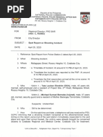 Spot Report On Shooting Incident (Victims Tata Lauban Ebrahim and Michael Sumael Bernabe)