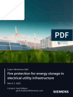 Fire Protection For Energy Storage in Electrical Utility Infrastructure
