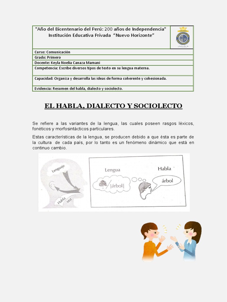 Variedades Lingüísticas: Habla, Dialecto y Sociolecto | PDF | Dialecto ...