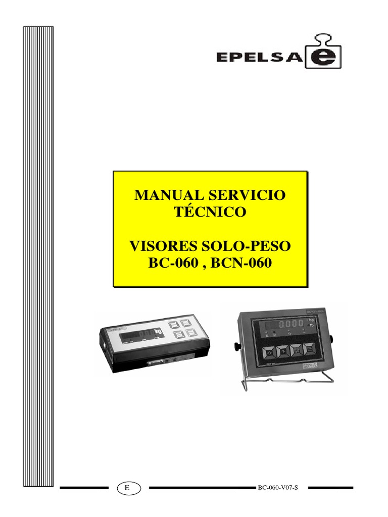 Manual Técnico Balanza BC-060 | PDF | Arquitectura de Computadores | Equipo