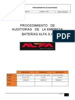 Procedimiento de Auditorias de La Empresa Baterias Alfa S.A