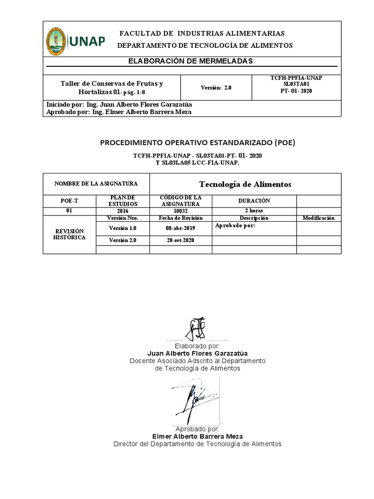 Procedimiento Operativo Estandarizado (Poe) : Facultad de Industrias ...
